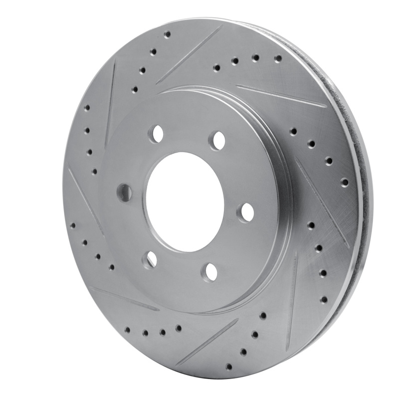 Ford Expedition Brake Rotor (1) - Front Left - R1 Concepts - Drilled & Slotted - Silver - `02-`06